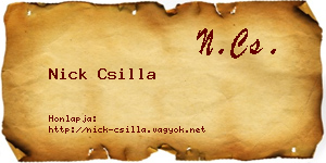 Nick Csilla névjegykártya